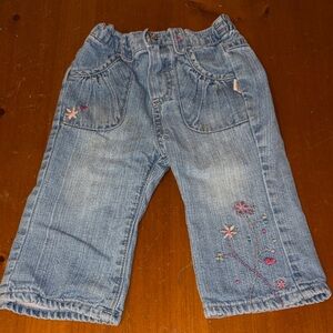 OshKosh B’gosh Blue Denim Kids Bottoms embroidered flowers